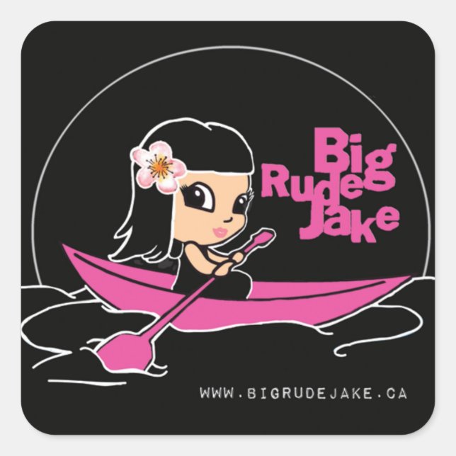 Big Rude Jake Pink Canoe Sticker (Front)