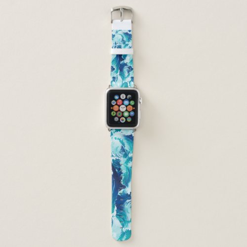 Big rushing sea or ocean waves design apple watch band