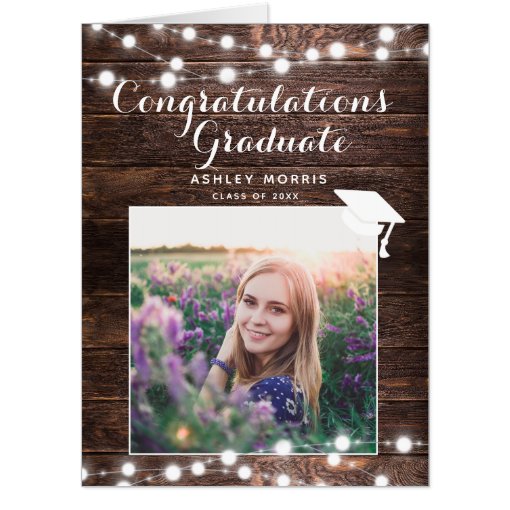 Big Rustic Congratulations Graduate Photo Jumbo Card | Zazzle