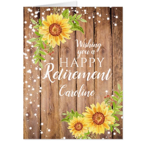 Big Rustic Retirement Floral Card