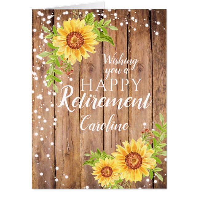 Big Rustic Retirement Floral Card (Front)