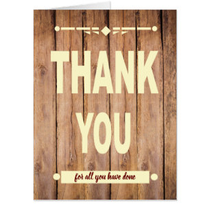 Big Rustic Thank You Appreciation Typography Card
