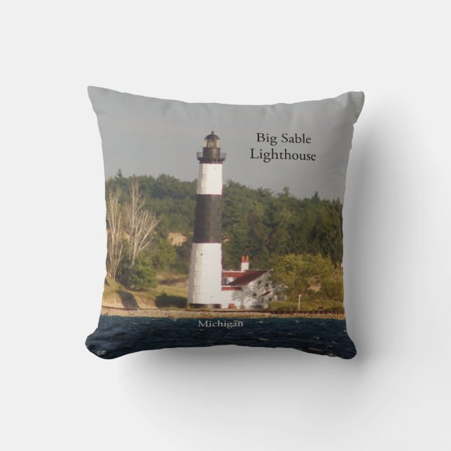 Big Sable Lighthouse double sided square pillow (Front)