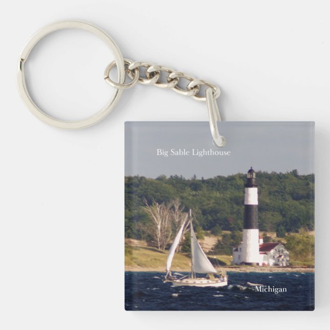Big Sable Lighthouse from water key chain (Front)