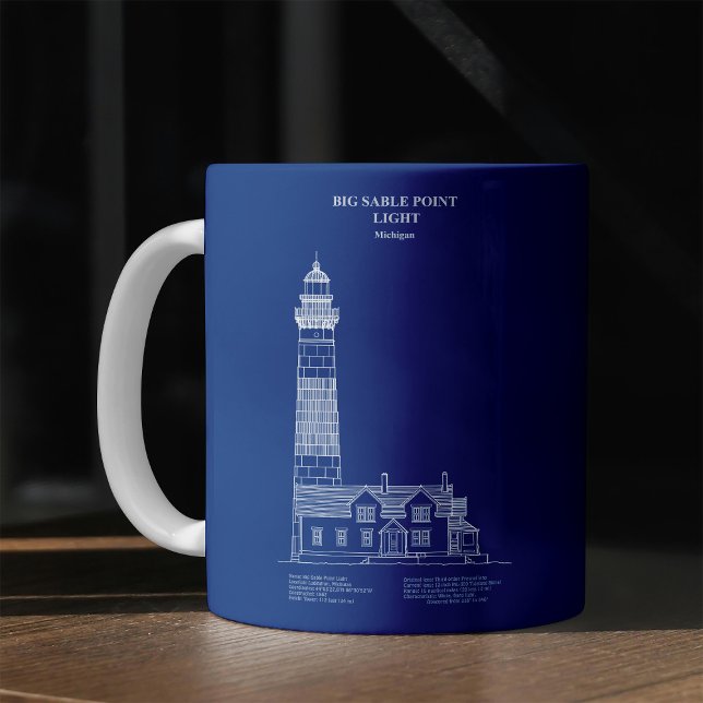 Big Sable Point Lighthouse - Michigan – AD Coffee Mug (Big Sable Point Lighthouse - Michigan – AD. Coffee Mug)