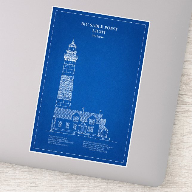 Big Sable Point Lighthouse - Michigan - AD Sticker (Big Sable Point Lighthouse - Michigan - AD. Sticker)
