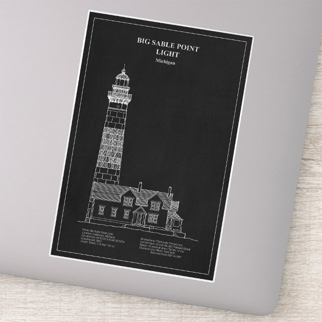 Big Sable Point Lighthouse - Michigan - PD Sticker (Big Sable Point Lighthouse - Michigan - PD. Sticker)