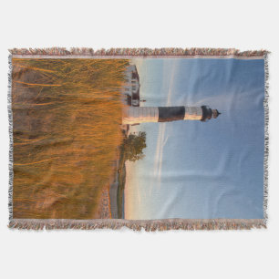 Big Sable Point Lighthouse On Lake Michigan 3 Throw Blanket