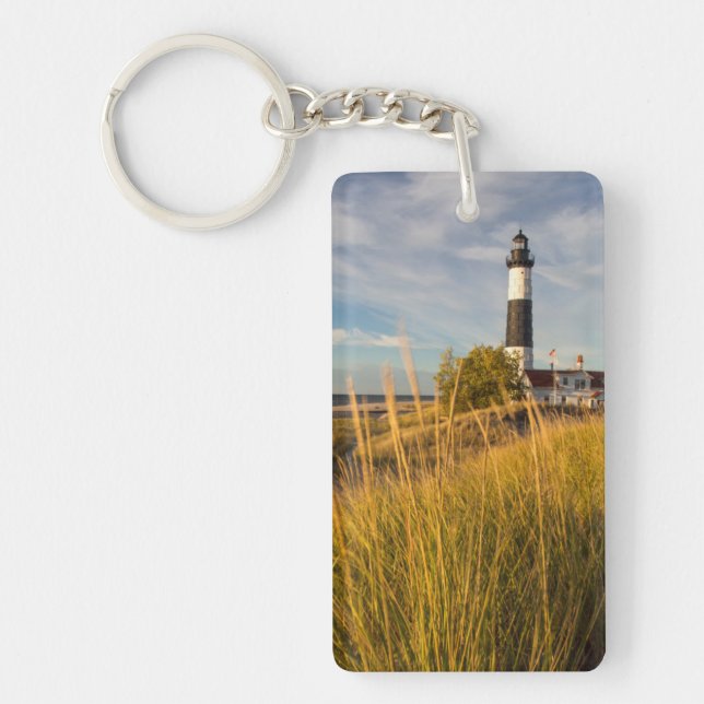Big Sable Point Lighthouse On Lake Michigan Keychain (Front)