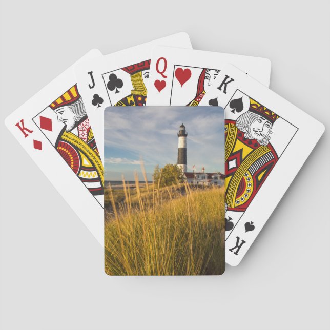Big Sable Point Lighthouse On Lake Michigan Poker Cards (Back)