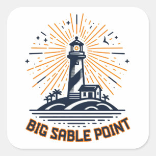 Big Sable Point Lighthouse Sunrise Square Sticker
