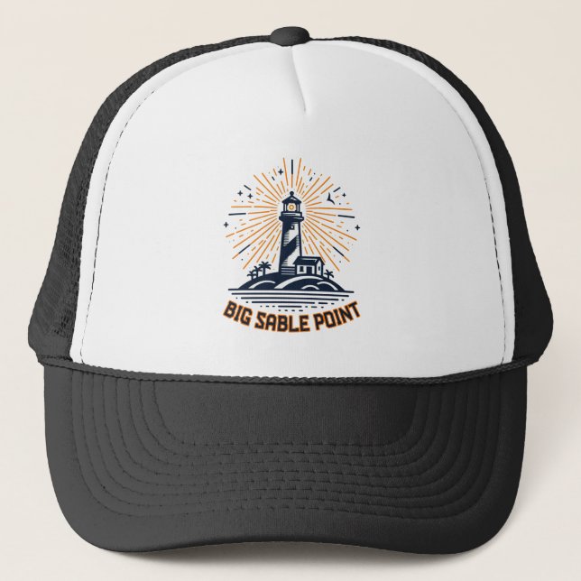 Big Sable Point Lighthouse Sunrise Trucker Hat (Front)