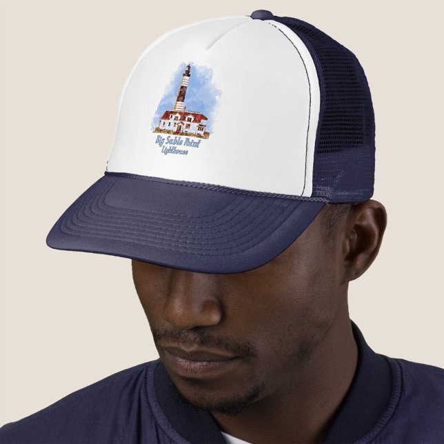 Big Sable Point Lighthouse Watercolor - Michigan Trucker Hat (Creator Uploaded)