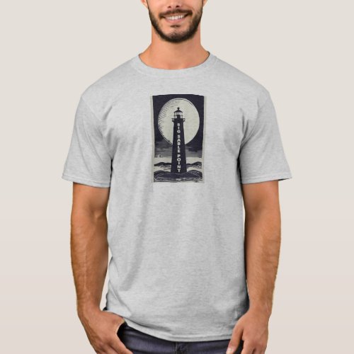 Big Sable Point Michigan Lighthouse Moon T_Shirt