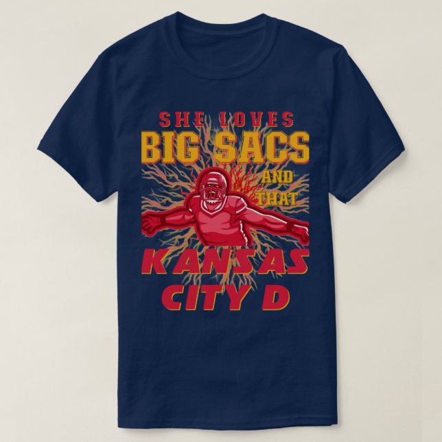 Big Sacs Defense Tailgating Kansas City Chiefs  Re T-Shirt (Design Front)