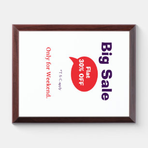 Big sale discount offer weekend company shop T&C Award Plaque