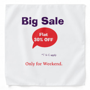 Big sale discount offer weekend company shop T&C Bandana