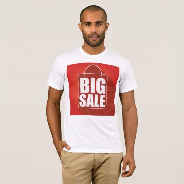 Big Sale Red Retail Bag Design T-Shirt (Front Full)