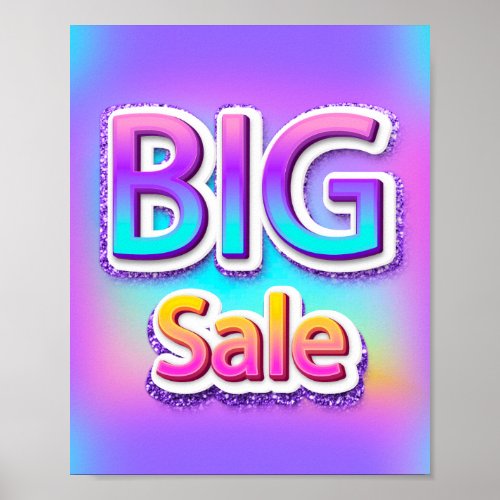 Big Sale Script End Of Season Holograph Pink Poster