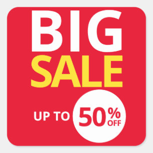 BIG SALE up to 50% OFF (Fifty) Small Business Clas Square Sticker