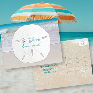 Big Sand Dollar Tropical New Address Postcards