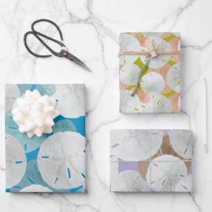 Big Sand Dollars Patterned Flat Wrapping Paper Sheets