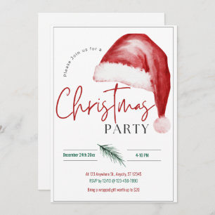 Big Santa Hat Christmas Party Invitation