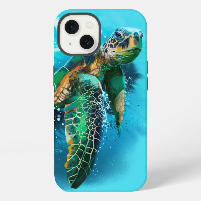 Big sea turtle iphone case (Back)