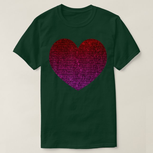 Big Sequin Heart  T-Shirt (Design Front)