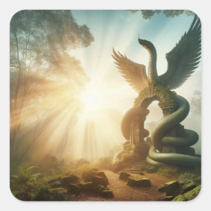 Big serpent with wings square sticker