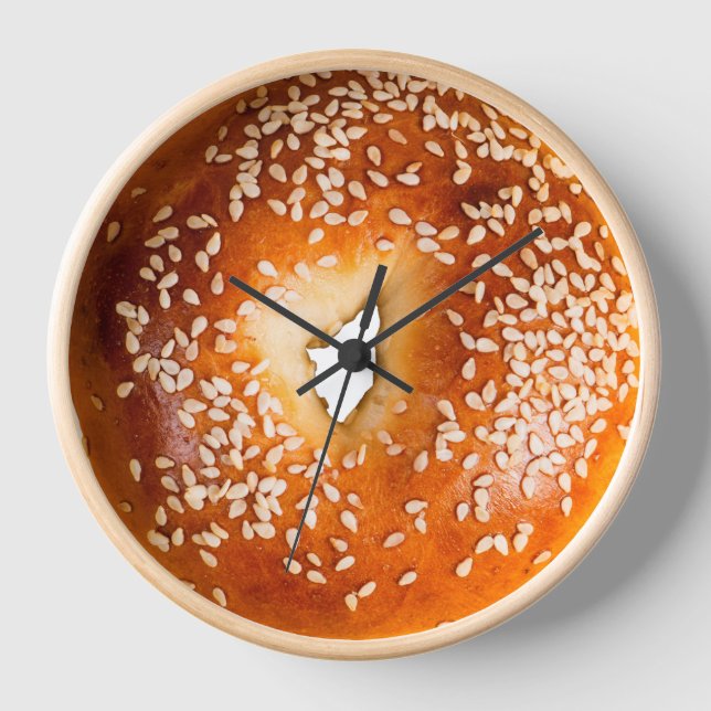Big Sesame Bagel  Clock (Front)