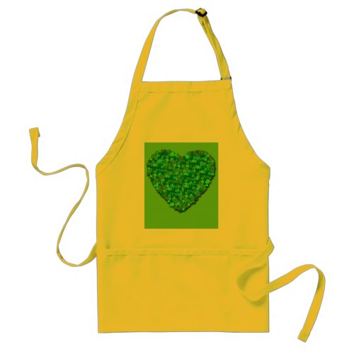 Big Shamrock Heart Adult Apron