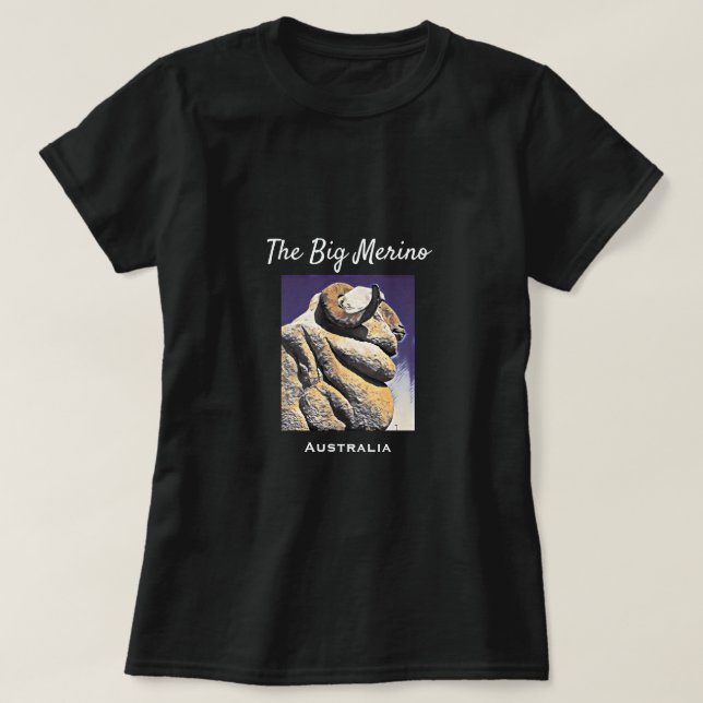 Big Sheep Big Merino Australian travel icon T-Shirt (Design Front)