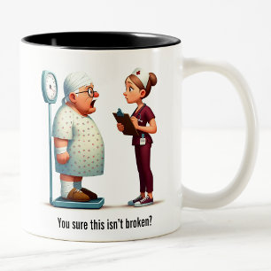 Big Shock for a Big Patient Two-Tone Coffee Mug