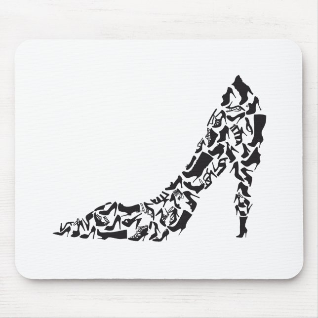 big shoe with different shoe silhouettes mouse pad (Front)