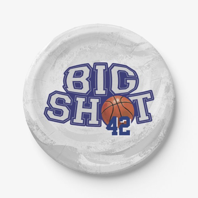 Big Shot Basketball Paper Plates (Front)