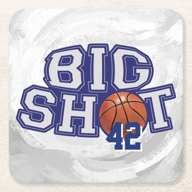 Big Shot Basketball Square Paper Coaster (Front)