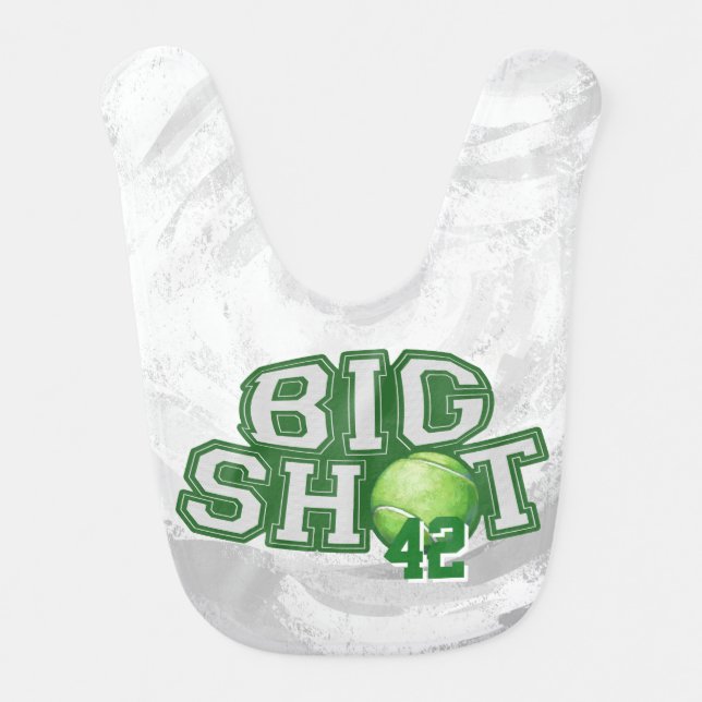 Big Shot Tennis Ball Baby Bib (Front)