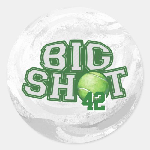 Big Shot Tennis Ball Classic Round Sticker