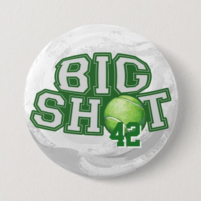 Big Shot Tennis Ball Pinback Button (Front)