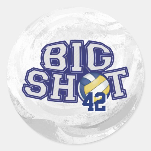 Big Shot Volleyball Classic Round Sticker