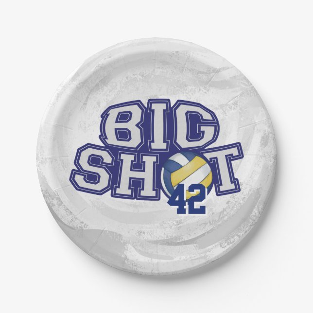Big Shot Volleyball Paper Plates (Front)