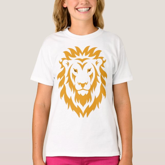 Big Simple Roaring Gold Lion T-Shirt (Front)