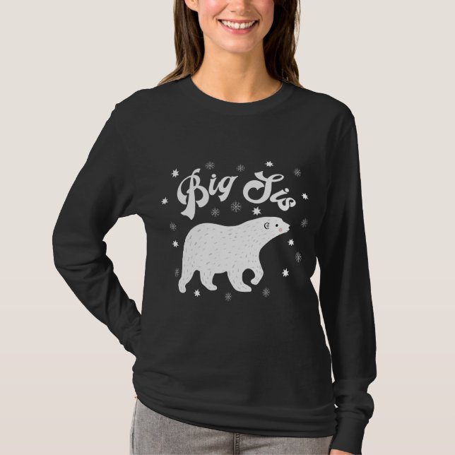 Big Sis Bear Family Christmas Pajama Xmas Pyjamas  T-Shirt (Front)