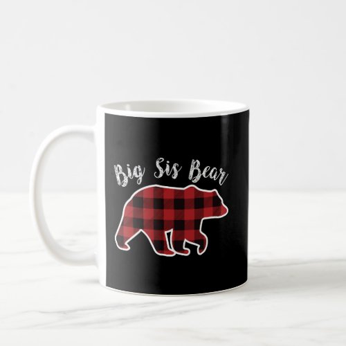 Big Sis Bear Women Red Plaid Christmas Pajama Fami Coffee Mug