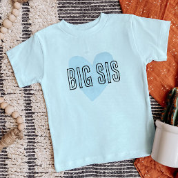 Big Sis Blue Heart Matching Sibling Family Toddler T-shirt