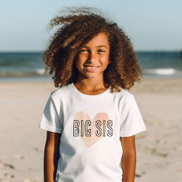 Big Sis Blush Heart Matching Sibling Family Baby T-Shirt