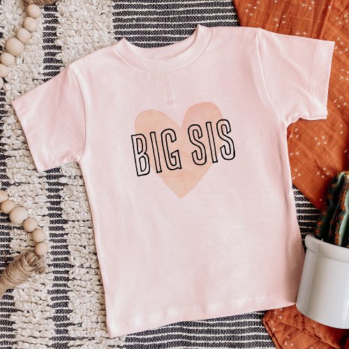 Big Sis Blush Heart Matching Sibling Family Toddler T_shirt