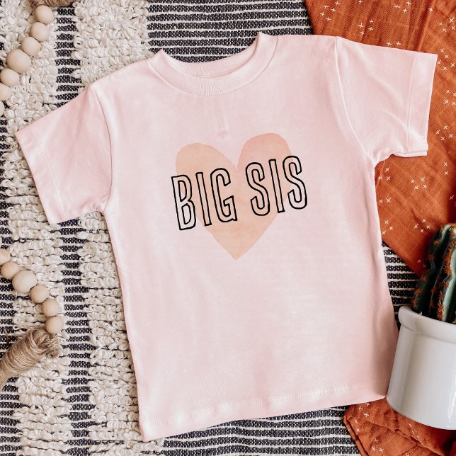 Big Sis Blush Heart Matching Sibling Family Toddler T-shirt (Creator Uploaded)