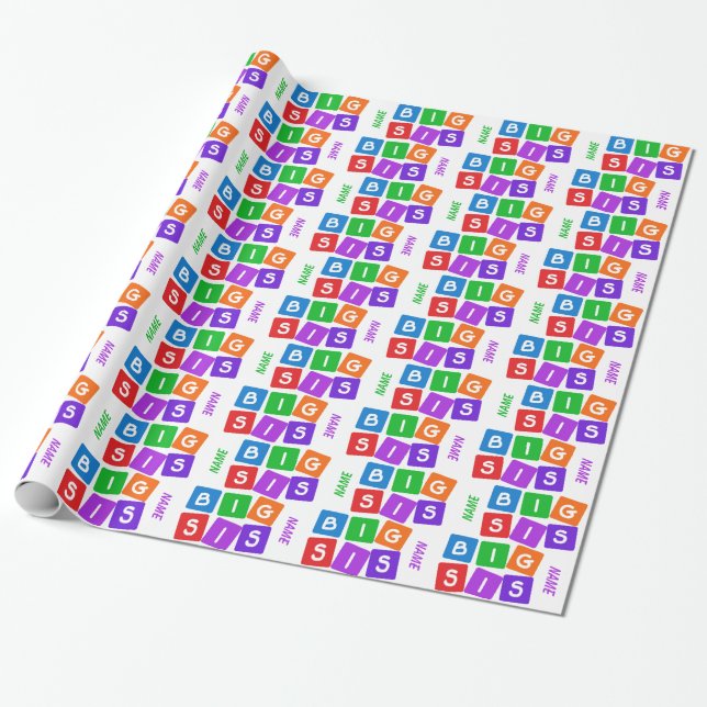 Big Sis custom wrapping paper (Unrolled)